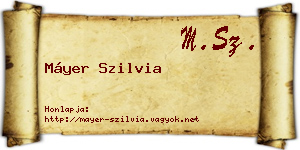 Máyer Szilvia névjegykártya
