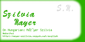 szilvia mayer business card